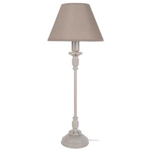 Lampe de chevet métal taupe abat-jour taupe