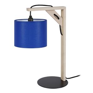 Lampe de chevet tissu bleu 20  cm