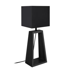 Lampe de Chevet TOSEL ,bois,Noir , H 49xD22x P 22cm