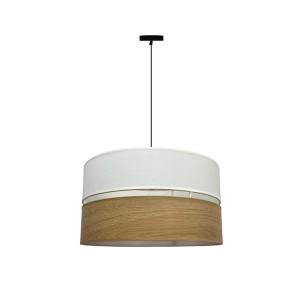Lampe de plafond, bois clair et blanc, 1 lumière