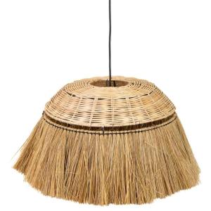 Lampe de plafond en fibre naturelle marron 50x50x30h