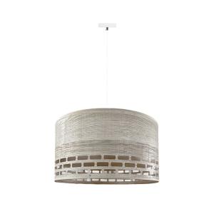 Lampe de plafond grise avec tissu naturel