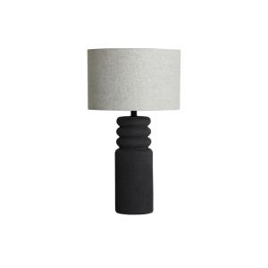 Lampe de salon en céramique noir texturé, 36x36x67 cm