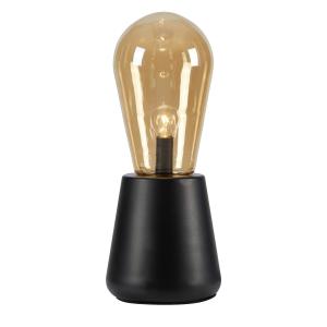 Lampe de table 1xE14 noire et ambre