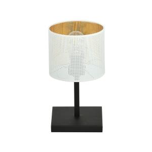 Lampe de table avec base rectangulaire blanche et intérieur…