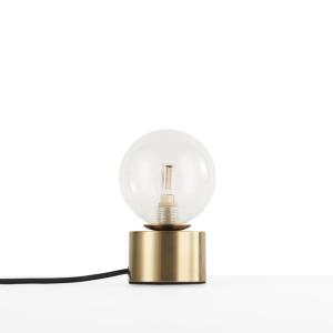 Lampe de table avec globe en verre et base G9, dorée 15cm