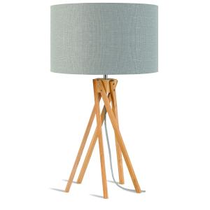 Lampe de table bambou abat-jour lin gris clair, h. 59cm