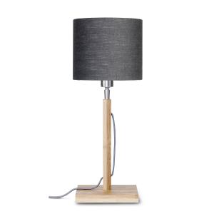 Lampe de table bambou abat-jour lin gris foncé, h. 59cm