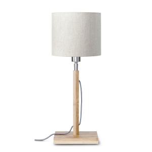 Lampe de table bambou abat-jour lin lin clair, h. 59cm
