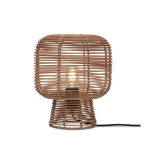 Lampe de table bambou abat-jour rotin naturel, h. 30cm