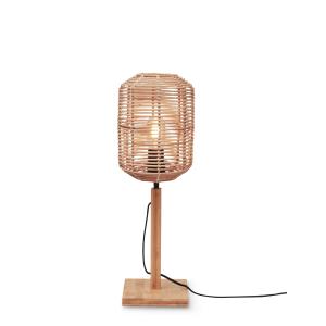 Lampe de table bambou abat-jour rotin naturel, h. 45cm