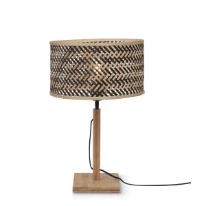 Lampe de table bambou naturel/noir, h. 38cm