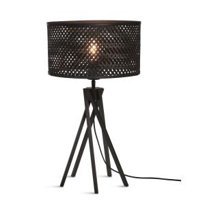 Lampe de table bambou noir, h. 56cm