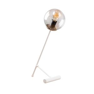Lampe de table blanche moderne avec boule en verre transpar…