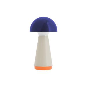 Lampe de table bleu et crème H18cm