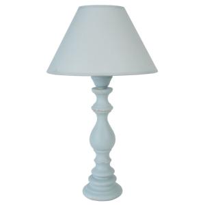 Lampe de table bois gris abat-jour tissu gris