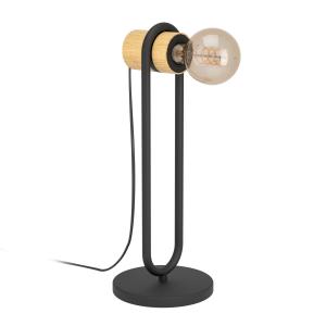 Lampe de table bois noir