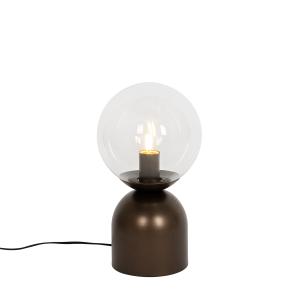 Lampe de table bronze foncé verre clair