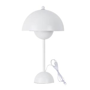 Lampe de table champignon nordique métal blanc, E27, H45 cm