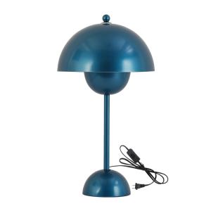 Lampe de table champignon nordique métal bleu marine, E27,…