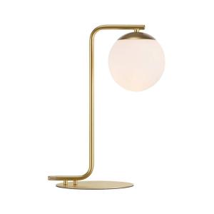 Lampe de table dorée de style nordique et boule de verre bl…