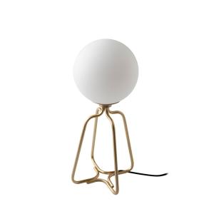 Lampe de table en acier doré et blanc