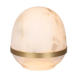 Lampe de table en albâtre blanc en verre avec socle en lait…
