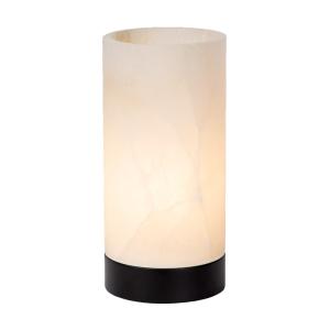Lampe de table en albâtre blanc et chêne noir, Ø 14 cm H 30…