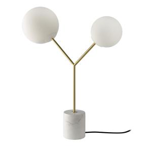 Lampe de table en blanc et acier doré