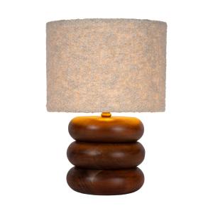 Lampe de table en bois d acacia avec abat jour bouclé, haut…