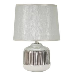 Lampe de table en céramique blanche et argentée Ø 20x29 cm…