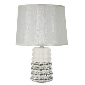 Lampe de table en céramique blanche et argentée Ø 23x33 cm…