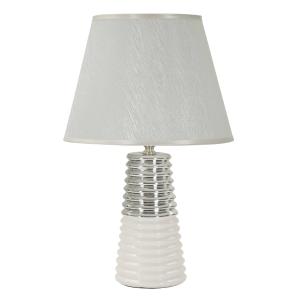 Lampe de table en céramique blanche et argentée Ø 25x41 cm…