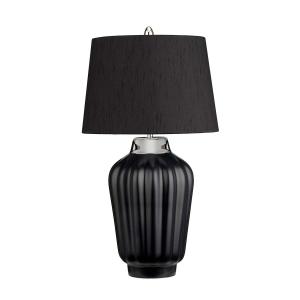 Lampe de table en céramique  - noir et nickel poli