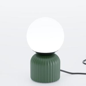 Lampe de table en céramique vintage verte