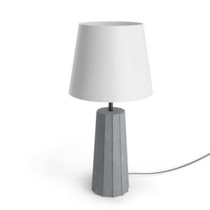 Lampe de table en ciment avec abat-jour blanc 24cm