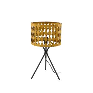 Lampe de table en contreplaqué miel et noir