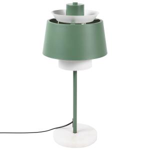 Lampe de table en fer vert de gris avec socle en marbre