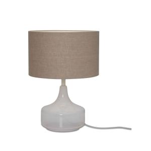 Lampe de table en lin lin fonc√©, h. 46cm