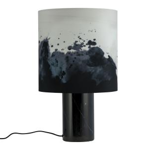 Lampe de table en marbre et tissu, h 49 cm d 30 cm