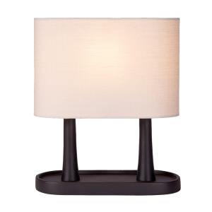 Lampe de table en métal avec abat-jour en lin, 30 cm, noir…