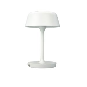Lampe de Table en métal blanc mat et métal brossé