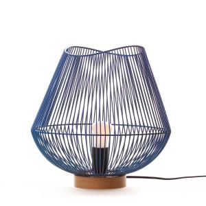 Lampe de table en métal bleu