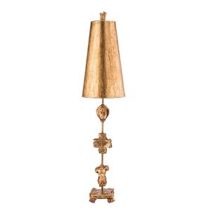 Lampe de table en métal doré  vieilli H:97,7cm