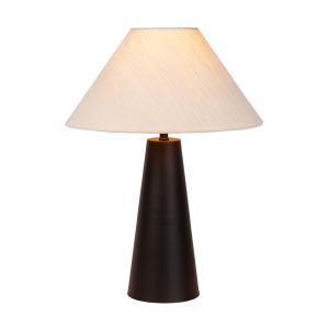 Lampe de table, en métal et lin, noir et blanc, 50 cm