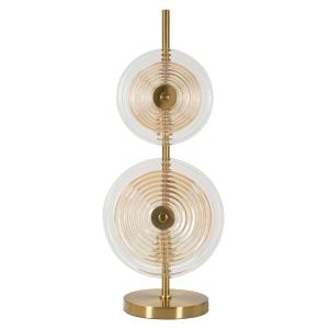 Lampe de table en métal et verre doré Ø 25x63 cm