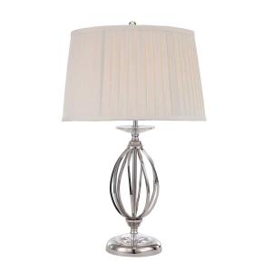 Lampe de table en métal nickel poli H:58cm