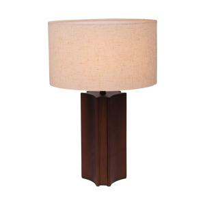 Lampe de table en placage chêne avec abat jour beige, haute…