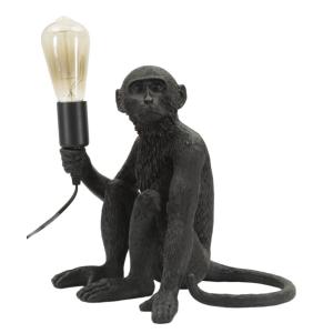 Lampe de table en polyrésine noire et dorée (33 x 33 x 32 c…