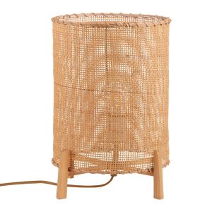 Lampe de table en rotin et bois E27